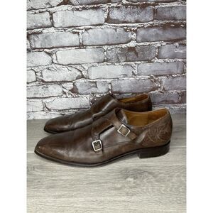 Massimo Matteo Dark Brown Leather Double Strap Monk Dress Shoes Men 14M US/47EU